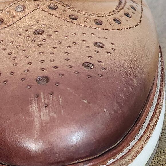 Cole Haan Leather Wingtip Oxford Shoes Size 8 Men's Brown Leather Oxfords - Picture 9 of 11